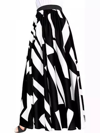 Φούστα Α γραμμής με 3D μοτίβο, μακριά, εκτυπωμένο ύφασμα Spandex, άνοιξη 2024