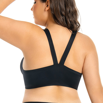 Plus-Size σουτιέν με μπροστινό κούμπωμα, χωρίς ραφές στην πλάτη, πλήρους κάλυψης cups, Push-Up, λεπτές διαμορφωμένες cups, νάιλον