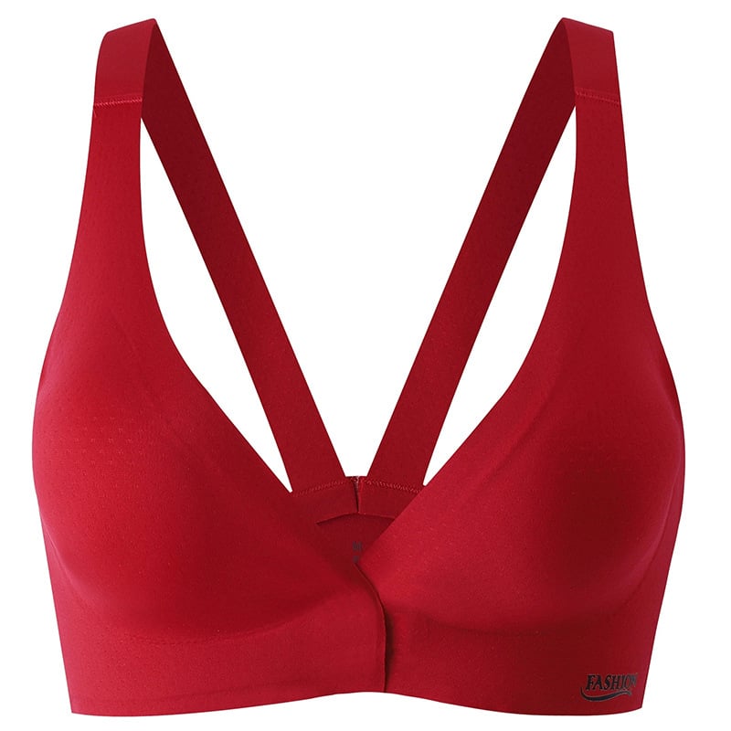 Plus-Size σουτιέν με μπροστινό κούμπωμα, χωρίς ραφές στην πλάτη, πλήρους κάλυψης cups, Push-Up, λεπτές διαμορφωμένες cups, νάιλον