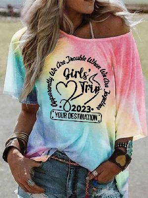 Tricou din poliester cu imprimeu litere/numere, croială lejeră, mâneci ½, guler rotund