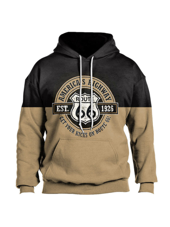 Худи суитшърт с 3D печатен модел, полиестер 81-90%, свободен силует, джоб патч