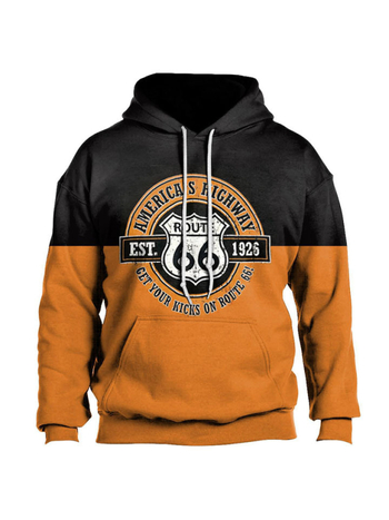 Худи суитшърт с 3D печатен модел, полиестер 81-90%, свободен силует, джоб патч