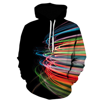 Худи пуловер с дигитален принт на карикатура, 100% полиестер, свободна кройка