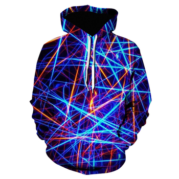 Худи пуловер с дигитален принт на карикатура, 100% полиестер, свободна кройка