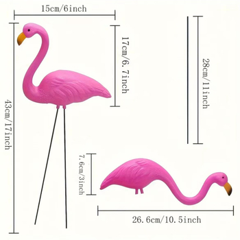 Фламинго градинска декоративна фигура, HDPE материал, инжекционно формована, полу ръчна и полу механична изработка, симулирано животно
