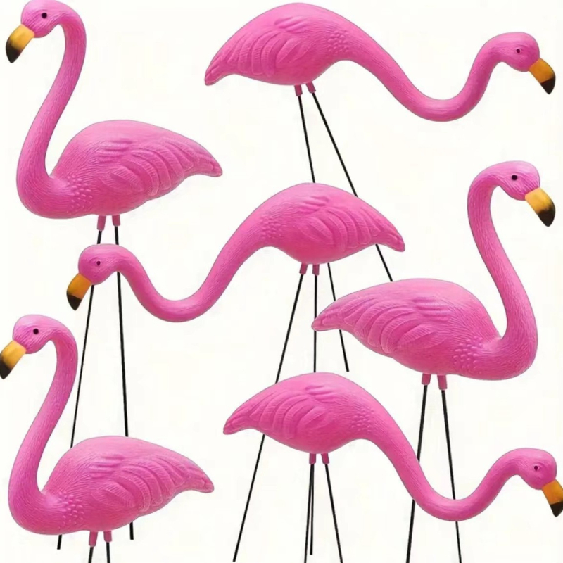 Фламинго градинска декоративна фигура, HDPE материал, инжекционно формована, полу ръчна и полу механична изработка, симулирано животно
