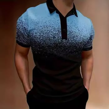 Polo krekls ar gradientu apdruku un tie-dye, ātri žāvēšana, brīvs griezums, kolāžas šūšana