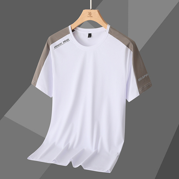 Κοντομάνικη T‑shirt από νάιλον, στρογγυλός λαιμός, χαλαρή γραμμή, προσωποποιημένος σχεδιασμός εκτύπωσης