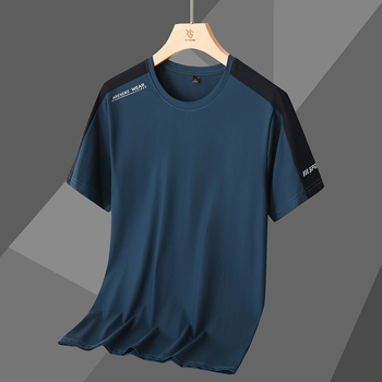 Κοντομάνικη T‑shirt από νάιλον, στρογγυλός λαιμός, χαλαρή γραμμή, προσωποποιημένος σχεδιασμός εκτύπωσης