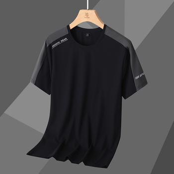 Κοντομάνικη T‑shirt από νάιλον, στρογγυλός λαιμός, χαλαρή γραμμή, προσωποποιημένος σχεδιασμός εκτύπωσης