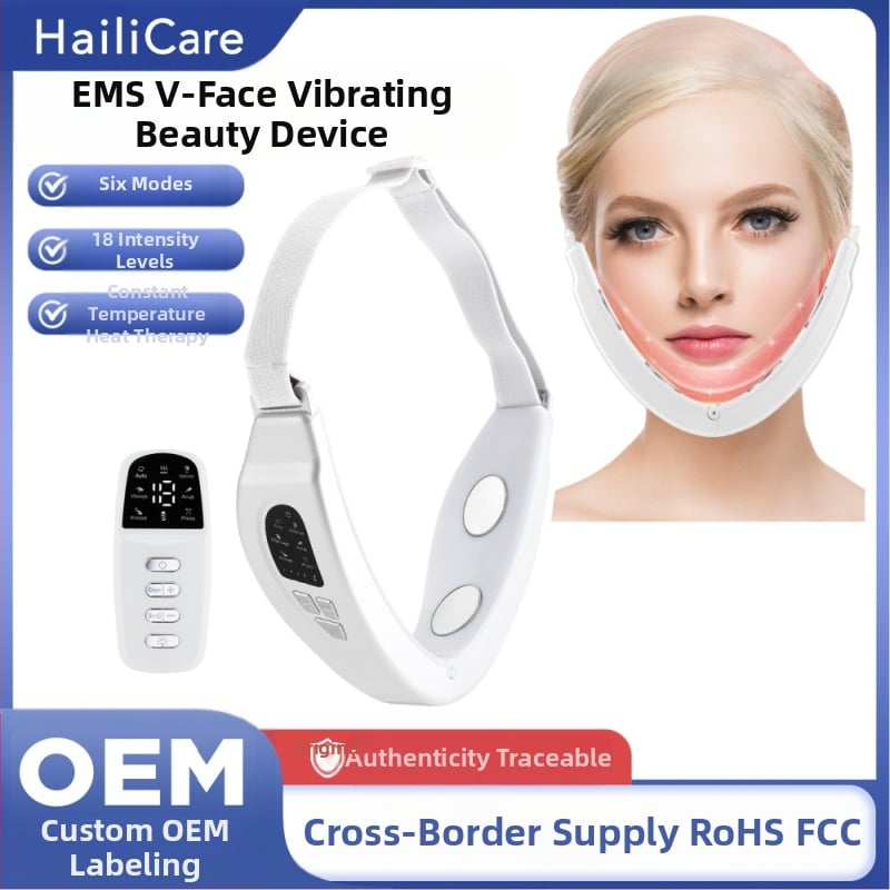 EMS mikro strāvas sejas masāžas ierīce ar attālināto kontroli, paredzēta pacelt un veidot V formas seju; funkcijas: negatīvie joni, infrasarkanais stars un krāsains gaisma; iebūvēts 300–500 mAh akumulators; IPX4 ūdensizturība.