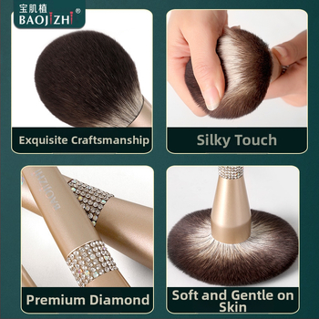 Σετ 12 πινέλων μακιγιάζ με συνθετικές τρίχες, ξύλινες λαβές, μακριές λαβές, σε κουτί