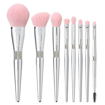 Σετ 12 πινέλων μακιγιάζ με συνθετικές τρίχες, ξύλινες λαβές, μακριές λαβές, σε κουτί