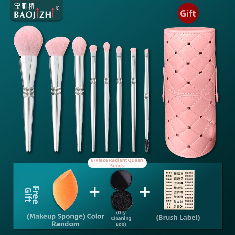 Σετ 12 πινέλων μακιγιάζ με συνθετικές τρίχες, ξύλινες λαβές, μακριές λαβές, σε κουτί