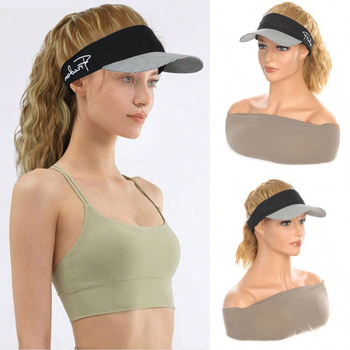 Rabbit Wei Beauty AT152 Kepurės-parūka su įmontuotu saulės skydeliu, natūralus stilius, aukštos temperatūros pluoštai, vidutinio ilgio iki ilgo, moterims, be perm ar dažymo