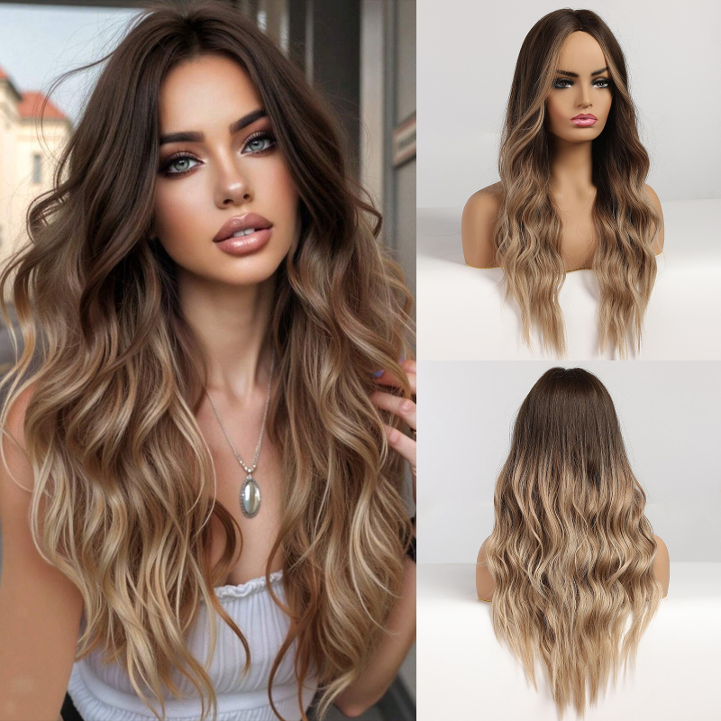 Natūralus plaukų perukas, aukštos temperatūros pluoštas, modelis LC179, tiesūs plaukai