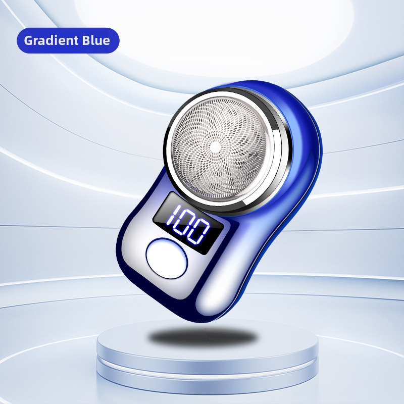 Ανδρικό ηλεκτρικό ξυράφι, συμπαγές και κατάλληλο για ταξίδια, περιστρεφόμενη κεφαλή με τρία λεπίδια, φόρτιση Type-C, έξυπνη ψηφιακή οθόνη, κεφαλή που αφαιρείται και πλένεται