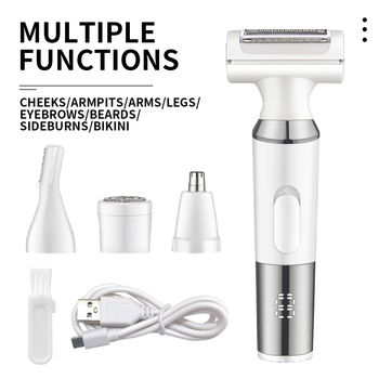 Ηλεκτρικός αποτριχωτής σώματος με LCD οθόνη, USB τροφοδοσία, 4‑σε‑1, μοντέλο RF‑701, στεγνή χρήση, για όλο το σώμα