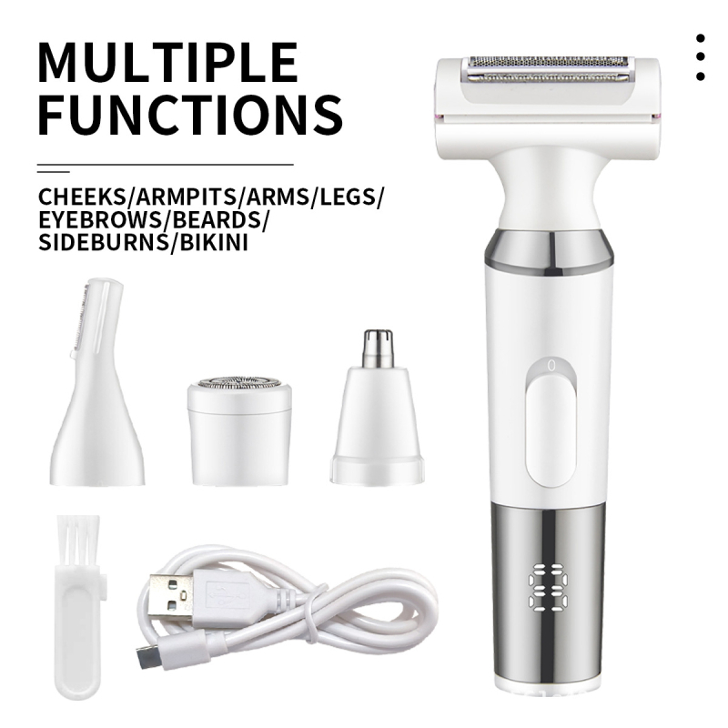 Ηλεκτρικός αποτριχωτής σώματος με LCD οθόνη, USB τροφοδοσία, 4‑σε‑1, μοντέλο RF‑701, στεγνή χρήση, για όλο το σώμα