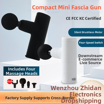 Mini masažni pištolj za fascije s brushless motorom, duboko opuštanje mišića, 4 nastavka, 1800–3200 rpm, 4 postavke, ugrađena baterija >12 h, niska buka 36–45 dB