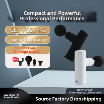 Mini masažni pištolj za fascije s brushless motorom, duboko opuštanje mišića, 4 nastavka, 1800–3200 rpm, 4 postavke, ugrađena baterija >12 h, niska buka 36–45 dB