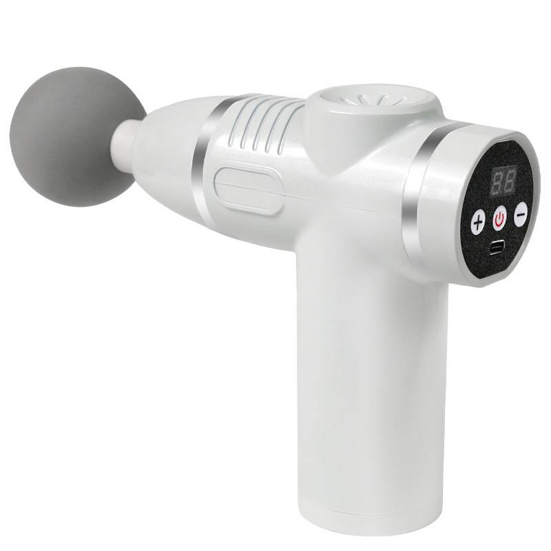 Mini masažni pištolj za fascije s brushless motorom, duboko opuštanje mišića, 4 nastavka, 1800–3200 rpm, 4 postavke, ugrađena baterija >12 h, niska buka 36–45 dB