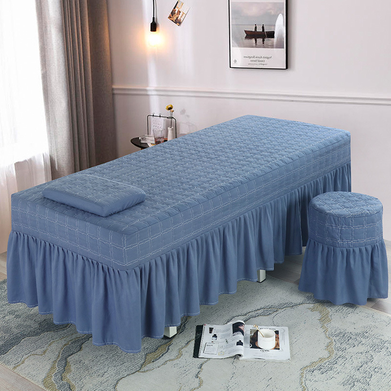 Grožio salonui lovos uždangalas – pritaikytas apdorojimas; cheminė pluoštas; šlifuotas audinys; spausdinimas ir dažymas; šiuolaikiškas minimalistinis stilius