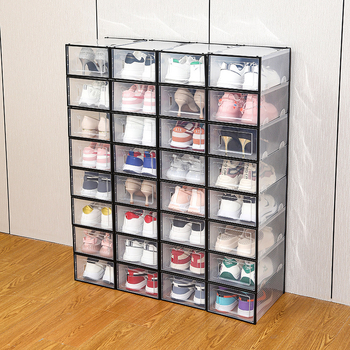 Κουτί αποθήκευσης παπουτσιών από PP πλαστικό, αναδιπλούμενο, διαφανές, ανθεκτικό στη σκόνη (PP πλαστικό)