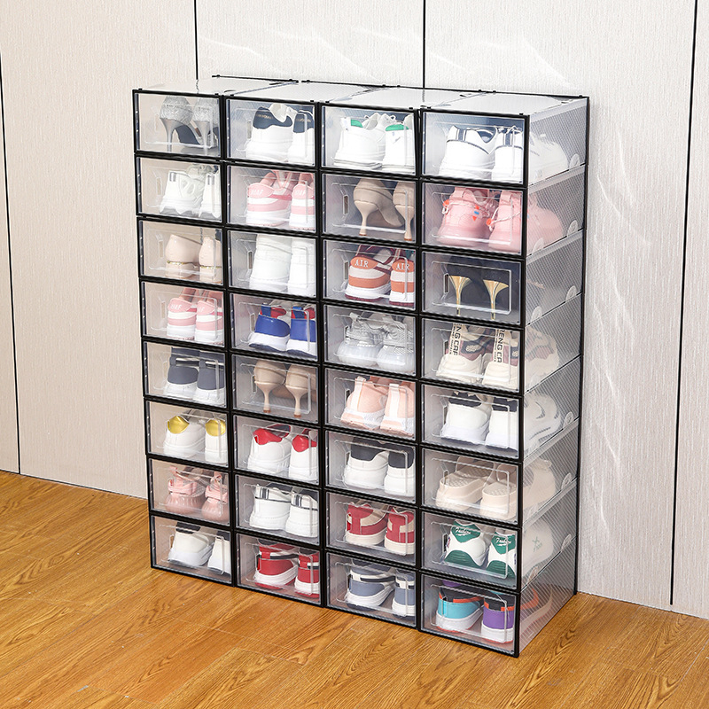 Cutie de depozitare pentru pantofi, pliabilă, transparentă, anti-praf (din PP plastic)