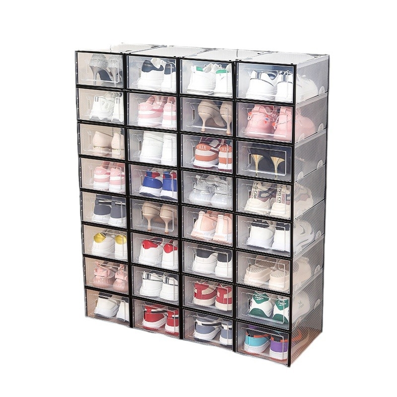 Cutie de depozitare pentru pantofi, pliabilă, transparentă, anti-praf (din PP plastic)