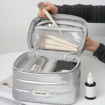 Kozmetikai tároló táska – utazáshoz, bővíthető, mintázat: solid, Down cloth + composite cotton, bélés: poliészter