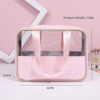 Τσάντα καλλυντικών PU με διπλές λαβές, αδιάβροχη, μεγάλη χωρητικότητα, επένδυση πολυεστέρα, στυλ Urban Simplicity, μάρκα RIASO