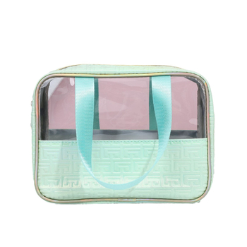 Τσάντα καλλυντικών PU με διπλές λαβές, αδιάβροχη, μεγάλη χωρητικότητα, επένδυση πολυεστέρα, στυλ Urban Simplicity, μάρκα RIASO