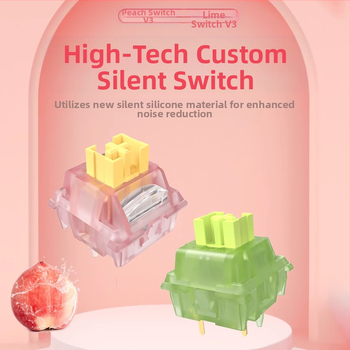 Механични клавиатурни превключватели – Gott Peach v3 / Lime v3, тихи, 5-пинови, hot-swappable, персонализирани, OEM производство