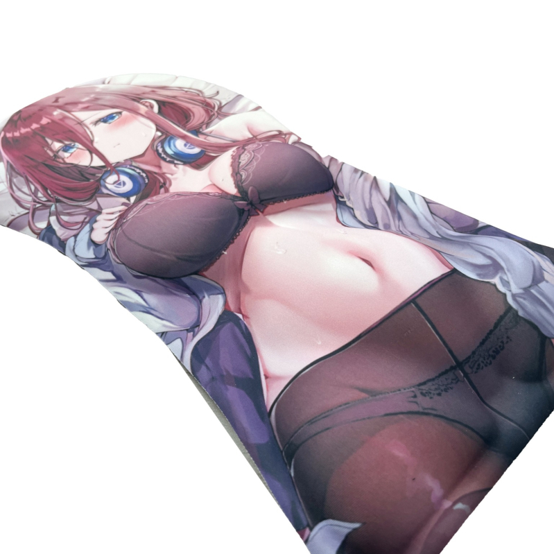 Silikoninis pelės kilimėlis su riešo atrama, animacijos stiliaus, vienpusis, OEM logotipas, biurui