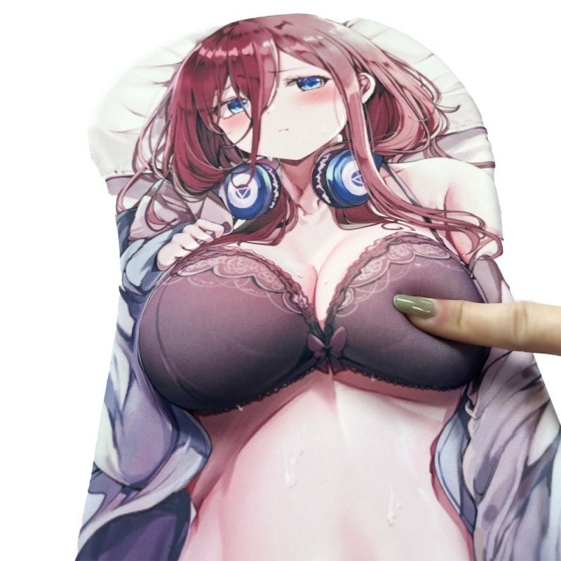 Silikoninis pelės kilimėlis su riešo atrama, animacijos stiliaus, vienpusis, OEM logotipas, biurui