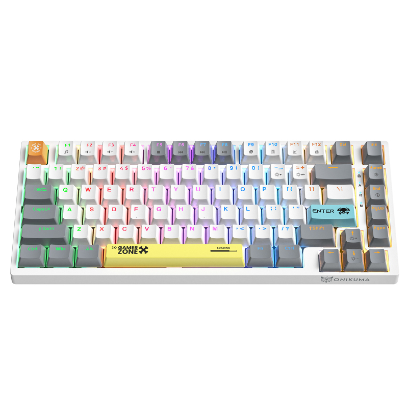 Onikuma G58 гейминг клавиатура, кабелна, RGB подсветка, до 87 клавиша, водоустойчива, механични превключватели