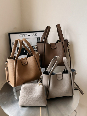 Чанта тип кофа PU, уличен стил, цип и PU подплата