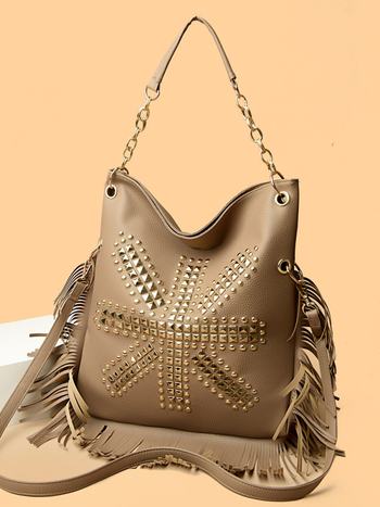 Γυναικεία τσάντα bucket από PU, σχήματος κάθετου τετραγώνου, με φερμουάρ για το άνοιγμα, εσωτερικές θήκες: θήκη για κινητό και θήκη με φερμουάρ