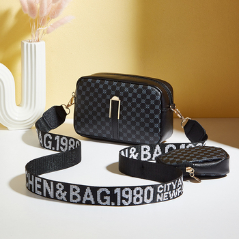 Krepšys per petį, gatvės mados stilius, PU oda, horizontalaus kvadrato formos, užtrauktukas, poliesterio pamušalas