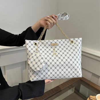 Τσάντα Tote από PU, street-trend στυλ, οριζόντια τετράγωνη μορφή, φερμουάρ