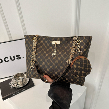 Τσάντα Tote από PU, street-trend στυλ, οριζόντια τετράγωνη μορφή, φερμουάρ