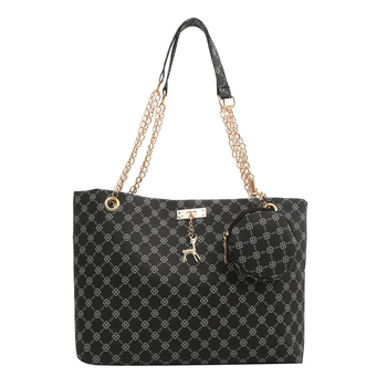 Τσάντα Tote από PU, street-trend στυλ, οριζόντια τετράγωνη μορφή, φερμουάρ