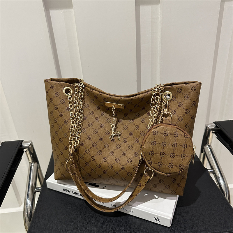 Geantă Tote din PU, stil stradal, formă orizontală pătrată, închidere cu fermoar