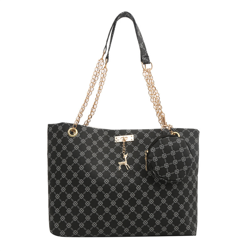 Geantă Tote din PU, stil stradal, formă orizontală pătrată, închidere cu fermoar