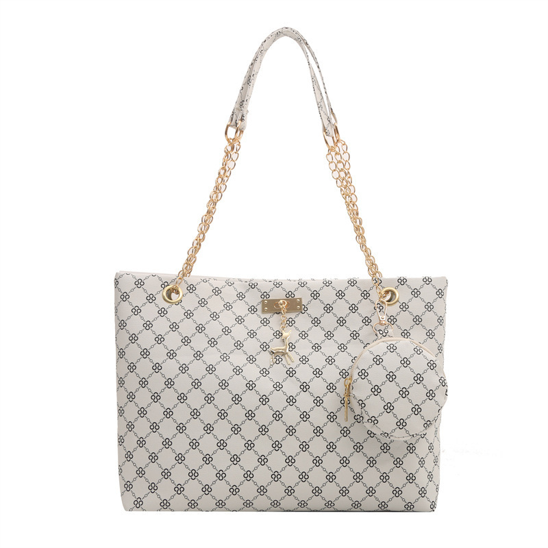 Geantă Tote din PU, stil stradal, formă orizontală pătrată, închidere cu fermoar