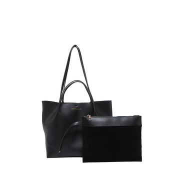 Чанта Tote от PU кожа, хоризонтално квадратна форма, отваряне с кука, джоб със цип в стил „сэндвич“ и вътрешна преграда — градски минимализъм.