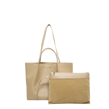 Чанта Tote от PU кожа, хоризонтално квадратна форма, отваряне с кука, джоб със цип в стил „сэндвич“ и вътрешна преграда — градски минимализъм.