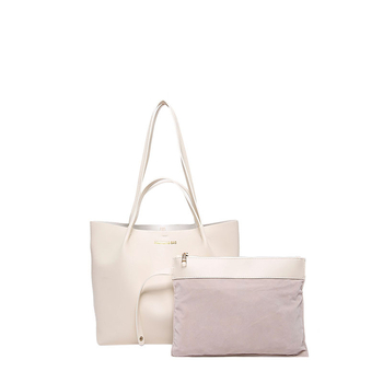 Чанта Tote от PU кожа, хоризонтално квадратна форма, отваряне с кука, джоб със цип в стил „сэндвич“ и вътрешна преграда — градски минимализъм.