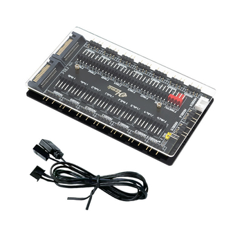 Хъб за вентилатори на корпуса, 11-канален ARGB 5V/3Pin, PWM контрол на температурата, синхронно осветление